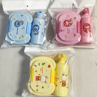 Boîte à lunch personnalisable en forme de dessin animé pour étudiants, micro-ondable, bento japonais, récipient en plastique chauffable, impression personnalisable