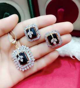 American Diamond Sparkling pendant set with same matching earrings and pendant chain for all function and party - Product Image 2