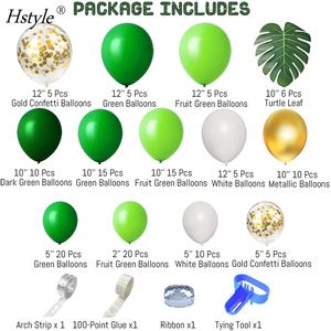 Ensemble de ballons pour fête dans la Jungle, 140 pièces, Kit en arc guirlande avec feuilles de palmier artificielles pour décorations de fête thème Safari et <span class=keywords><strong>dinosaure</strong></span>, SET979 - Product Image 2