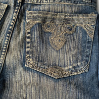 Pantalon en jean décontracté à jambes larges et droites pour hommes, vêtements de rue, fabricant, lavage vintage délavé au soleil, motif brodé 3D, empilé