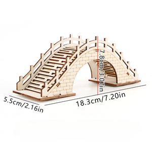 Ours d'or petit meuble de <span class=keywords><strong>cage</strong></span> pour animaux de compagnie avec échelle en bois décoratif <span class=keywords><strong>Hamster</strong></span> tour accessoires d'escalade motif solide jouets de couinement - Product Image 6