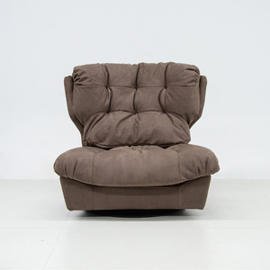 Fauteuil d'appoint pivotant capitonné contemporain, chaise longue surdimensionnée en velours moelleux avec base pivotante pour appartement, chambre, hôtel, style Mid-Century - Product Image 2