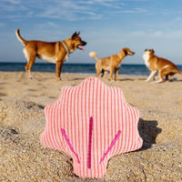 Jouet interactif pour chien en peluche sur le thème de la plage, mignon, en forme de coquillage rose, couineur, pour le jeu et le lance-lancer en extérieur