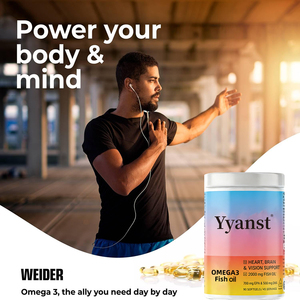 Omega 3 y aceite de pescado de marca privada de alta calidad que favorecen la función del corazón, el cerebro y la visión, y reducen el estrés en cápsulas blandas. - Product Image 4