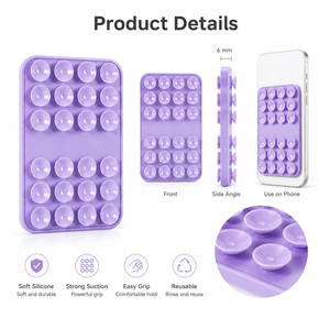 Custom Logo Silicone <b>Suction</b> Cup Phone Mount Fidget Toy Stress Relief Cell Phone Holder for Mirrors and Glass Surface Daily - Product Image 4