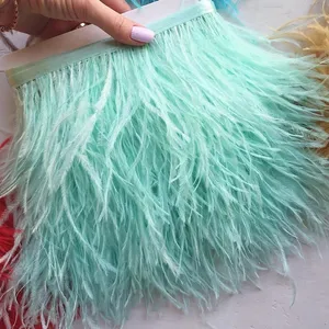 High Quality Dyed Ostrich Feather Trimming Ostrich Fringe For Clothing Decoration Use