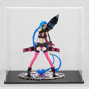 Boîte d'affichage en acrylique transparent avec base noire Boîtier <span class=keywords><strong>de</strong></span> <span class=keywords><strong>comptoir</strong></span> en cube à vitrine anti-poussière à assemblage automatique simple pour objets <span class=keywords><strong>de</strong></span> <span class=keywords><strong>collection</strong></span> - Product Image 1