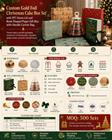 Ensemble d'emballages cadeaux de Noël écologiques, boîte magnétique en forme de livre, sac en papier festif, couvercle en PET pour gâteau, recyclable, imperméable
