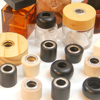 Tapas de perfume de madera ecológicas para aromaterapia, diseño sin fuego, tapa de rosca de aluminio con recubrimiento UV, capacidad de 15 ml, botellas de la marca HUIXIN