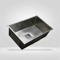 Évier de cuisine encastré à cuve unique en acier inoxydable brossé, qualité 304, rectangulaire, moderne