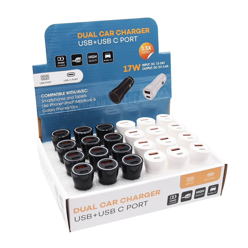 Type-C Car charger Smart phone Mini Usb dual Port phone charger usb c car charger For iphone 12