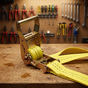 Abriebfester Premium 1,5 Zoll <span class=keywords><strong>2</strong></span> Tonnen Ratschengurt Verzinkte Doppelhaken für ATV & Kleinmaschinen Ladungsbefestigung - Product Image 2