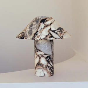 Lampe cosmétique à led en pierre naturelle et marbre pour décoration, <span class=keywords><strong>magasin</strong></span> de meubles postmodernes pour hôtel et salon, lampe de table en marbre blanc - Product Image 3