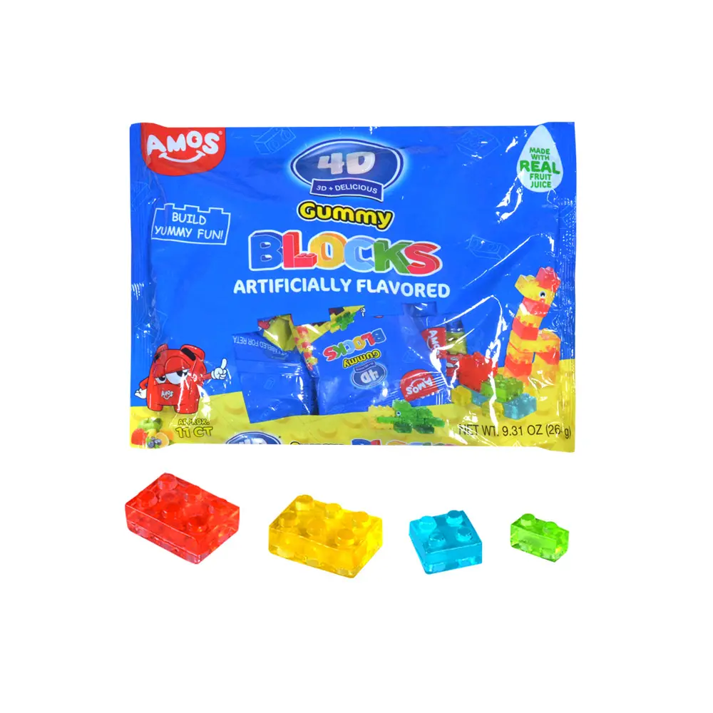 Amos 4D Gummy สายรัดข้อมือ,รูปร่างลูกอมพริกสตรอเบอร์รี่ Gummies 3D แม่พิมพ์อาหารเด็กที่กำหนดเองสองรสชาติขนมหวานเหนียว