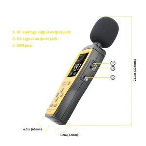 Hedao as844 + Máy đo mức âm thanh kỹ thuật số chuyên nghiệp Decibel 30 130dB công cụ chẩn đoán giám sát Máy phân tích tiếng ồn - Product Image 4