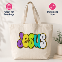 Set de Parches de Chenilla Personalizados con Frases Inspiradoras Religiosas, Letras Religiosas, Dios es Bueno, para Chaquetas, Bolsos, Regalos para Eventos, Proveedor OEM ODM