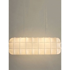 Lustre en soie de style japonais, long luminaire suspendu LED blanc pour salon, chambre à coucher, design minimaliste nordique - Product Image 2