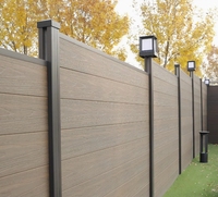 Panneaux de clôture d'intimité en WPC pour extérieur, écrans muraux 3D avec cadre en aluminium pour jardins et cours
