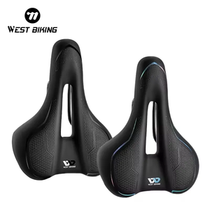 WEST BIKING – <span class=keywords><strong>selle</strong></span> <span class=keywords><strong>de</strong></span> vélo <span class=keywords><strong>de</strong></span> montagne en Silicone, haute élasticité, <span class=keywords><strong>amortisseur</strong></span> creux, <span class=keywords><strong>selle</strong></span> <span class=keywords><strong>de</strong></span> cyclisme confortable et souple - Product Image 1