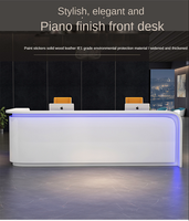 Comptoir de réception pour salon de beauté table de bureau moderne mobilier de bureau commercial bureau de réception pour hôtel avec lumière led