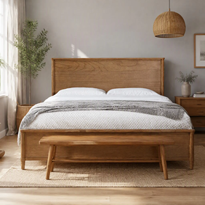 American Vintage Twist Spindle Solid Wood Bed <b>Frame</b> Turned Post Wooden Platform Bed for Bedroom - Product Image 4