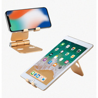 Support de téléphone en métal noir, support de bureau pliable et réglable pour smartphone et tablette