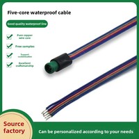 Bonne vente 15cm RGB LED bande connecteur fil câble 4 broches 12V DC boîtier en acier inoxydable mâle/femelle sexe cuivre Contacts M12