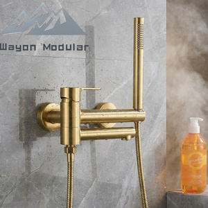 Set Doccia e <span class=keywords><strong>Rubinetto</strong></span> Alto di Lusso Wayon in Rame Dorato per Progetti Alberghieri - Product Image 4