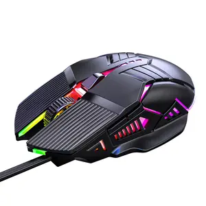 High Quality 6D Wired Gaming Mouse Colorful Dazzling Design with Mute Feature for Electric Games