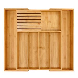 Organizador de Cajones de Cocina de Bambú Legend ODM/OEM con Bloqueo para Cuchillos Extraíble - Product Image 1