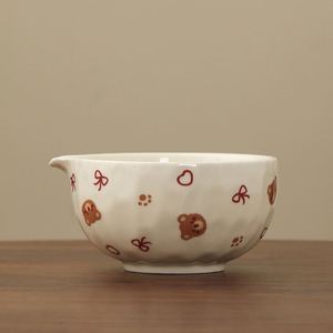 Tazón de Matcha con Diseño de Oso Chawan de Estilo Japonés, Degradado de Colores, con Batidor, Similar a los Utensilios para Preparar Té de la Dinastía Song - Product Image 2