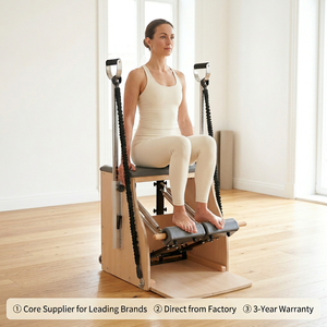 Máquina <span class=keywords><strong>Reformer</strong></span> Wunda Chair de Madera de Roble para Estudio de <span class=keywords><strong>Pilates</strong></span> TORCH, Equipo Multifuncional de Yoga Ecológico para Ejercicio en Casa, 3 Años de Garantía - Product Image 1