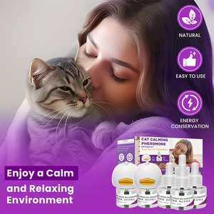 Vente en gros 2 prises + 4 recharges Kit diffuseur apaisant aux phéromones pour chat pour soulager l'anxiété des chats avec une haute qualité - Product Image 3