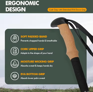 LIHENG Turismo al aire libre Aluminio Ajustable Tres secciones Plegable Escalada Trekking Pole Senderismo Bastón estirable Bastón para caminar - Product Image 6