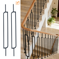 Balustre d'escalier moderne en métal ovale carré, en fer forgé, avec un ovale de 28 pouces pour la décoration intérieure, garde-corps d'escalier
