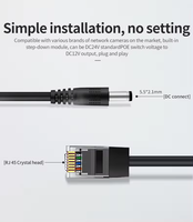 Répartiteur POE 24V vers DC 12V 1.2A, séparateur Non isolé 10/100Mbps, coque ABS pour caméra IP, AP sans fil, système de surveillance CCTV
