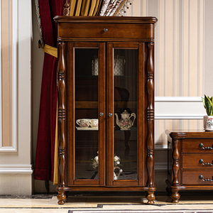 Juego de Muebles Auxiliares Altos/Bajos de Madera Maciza Estilo Americano - Mueble Compacto para TV de Sala de Estar, Almacenamiento para Vino y Mesa de Centro - Product Image 2