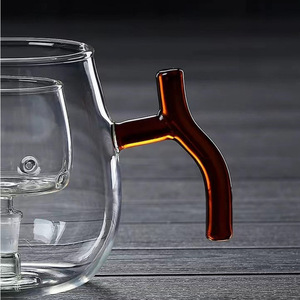 Théière en verre Xinyahong, haute résistance à la chaleur, en borosilicate transparent, pour la préparation du thé, avec poignée en bois - Product Image 5