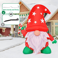 Décoration de Noël gonflable très vendue : Gnomes de Noël gonflables lumineux pour décorations de fête en extérieur