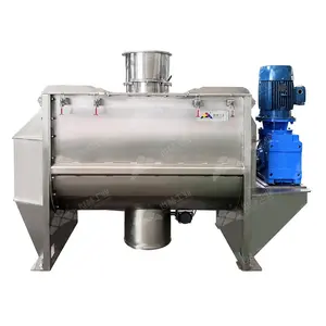 Misturador de fita horizontal para temperos, máquina de mistura a seco de qualidade alimentar, misturador de fita de aço inoxidável com pulverização líquida