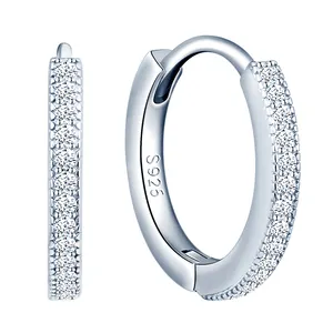 2022 Kustom Perhiasan Halus Kecil 925 Sterling Silver Hoop Earrings untuk Wanita