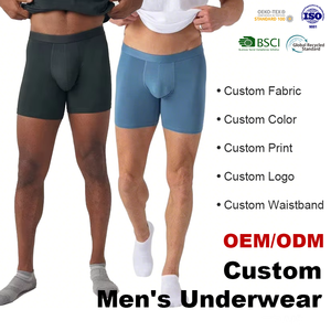 Boxer da Uomo Personalizzati OEM ODM Antiscivolo in <span class=keywords><strong>Micro</strong></span> Modal con Tessuto Personalizzato - Product Image 1