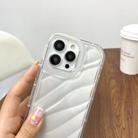 Coque de téléphone en silicone transparente à effet d'ondulation d'eau pour iPhone 16 15 14 13 12 11 Pro Max XR XS 8 Plus Protection antichoc