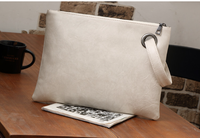 Sac à main de grande taille en cuir PU solide pour femme, pochette tendance, sac à main simple avec fermeture éclair