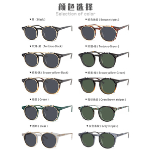 Clip en <span class=keywords><strong>gafas</strong></span> de sol polarizadas lente hombres mujeres <span class=keywords><strong>Johnny</strong></span> <span class=keywords><strong>Depp</strong></span> <span class=keywords><strong>gafas</strong></span> de <span class=keywords><strong>marca</strong></span> de lujo Vintage Milán acetato de <span class=keywords><strong>gafas</strong></span> de marco de calidad superior - Product Image 4