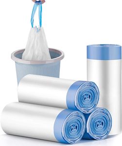 Bolsas de Basura de Plástico Desechables Reciclables Ecológicas con Cordón - Tamaño Pequeño para Baño, Cocina, Dormitorio, Oficina - Product Image 1