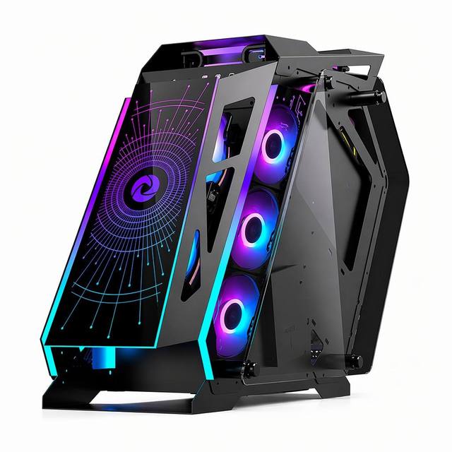 ATX Gaming PC Case Tempered Glass Open Frame RGB Desktop Computer Tower Chassis Gabinete Gamer