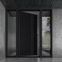 Porte pivotante d'entrée principale en bois massif de teck de grande taille pour villa de style américain moderne