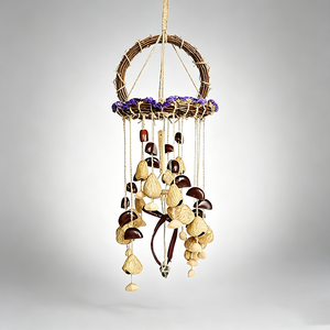 Campana de Viento <span class=keywords><strong>Atrapasueños</strong></span> de Cáscara de Semilla Natural, Campana de Percusión Manual de Cáscara de Nuez, Sonido Curativo, Decoración Boho para Colgar en la Pared, Yoga y Meditación - Product Image 3