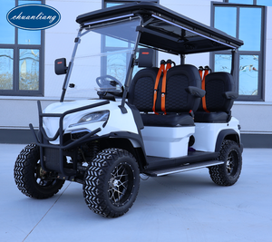 Profesyonel Özel Yapım 4 Kişilik Beyaz Elektrikli Golf Arabası, Kamp, Servis ve Gezi İçin Uzun Ömürlü Akülü Araç - Product Image 1
